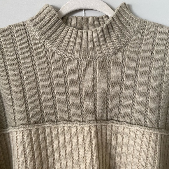 Vtg Y2K Timberland Wool Alpaca Blend Colorblock Knit Mockneck Thick Sweater XL - Picture 4 of 9